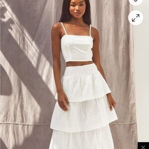 Lulu's White Eyelet Two-Piece Dress